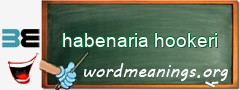 WordMeaning blackboard for habenaria hookeri